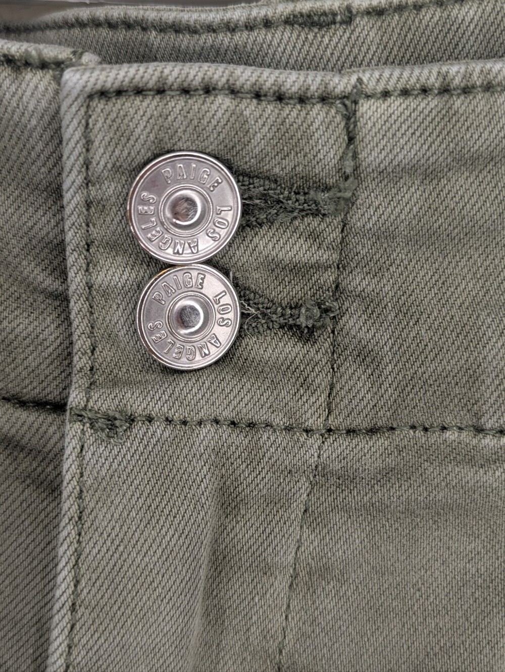 Paige Brooklyn High-Waist Cropped Wide Leg Utility Pants in Vintage Ivy Green - Picture 8 of 13